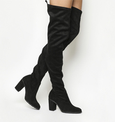 Office Ka Pow Block Heel Over The Knee Boots BLACK