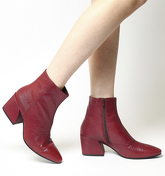 Vagabond Olivia Block Heel Boot RED LEATHER