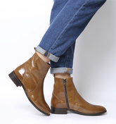 Office Ashleigh Flat Ankle Boots NEW TAN LEATHER