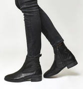 Office Ashleigh Flat Ankle Boots BLACK LEATHER