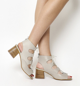 Office Mallorca Ghillie Block Heel GREY LEATHER