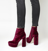 Office Abbey Road Mega Platform Boot WINE VELVET