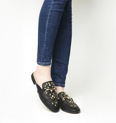 Office Flaunt It Mule BLACK WITH STUDS