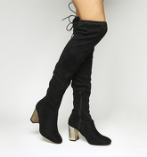 Office Kaleidoscope- Over The Knee Block Heel BLACK