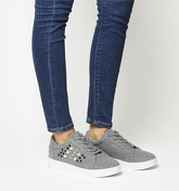 Office Cookie Embellished Lace Up Trainer GREY