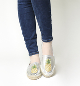 Office Forestry Embroidered Espadrille SILVER