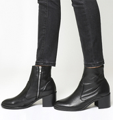 Office Albury- Unlined Block Heel Boot BLACK LEATHER