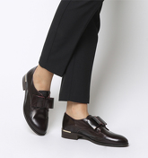 Office Flexa Slip On With Bow BURGUNDY GROUCHO LEATHER WITH HEEL CLIP