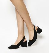 Office Maple Syrup Square Toe Slingback BLACK SUEDE
