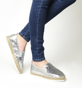 Office Fresco Eva Sole Espadrille SILVER GLITTER