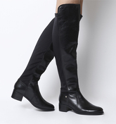 Office Kite- Stretch Back Over The Knee Boot BLACK LEATHER