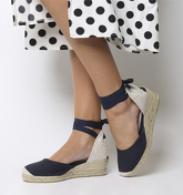 Office Mini- Tie Up Two Part Espadrille NAVY CANVAS