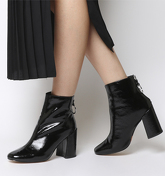 Office Argon- Block Heel Back Zip BLACK PATENT