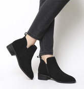 Office Andreas- Flat Ankle Boot BLACK SUEDE
