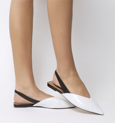 Office Fritz Point Slingback BLACKWHITE LEATHER