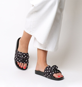 Office Summertime- Polka Dot Bow Slide BLACK POLKA DOT