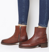 Office Ashford- Unlined Block Heel Boot CONKER LEATHER