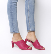 Office Malaga Square Toe Mules PINK LEATHER