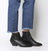 Office Atone- Western Block Heel Boot BLACK LEATHER BLACK HEEL