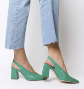 Office Mimi Chunky Slingback JADE GREEN LEATHER