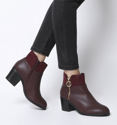 Office Amara- Zip Detail Ankle Boot BURGUNDY MIX