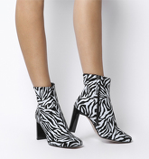 Office All Night- Set Back Block Heel Boot ZEBRA PRINTED SUEDE