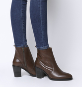 Office Aberdeen- Unlined Block Heel Boot CHOC LEATHER