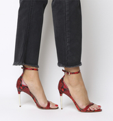 Office Happy- Metal Heel Sandal RED SNAKE