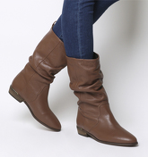 Office Kimbo- Calf Boot TAN LEATHER WITH HEEL CLIP