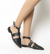 Office Forgiving Pointed Ring Flat BLACK GROUCHO LEATHER