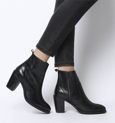 Office Aberdeen- Unlined Block Heel Boot BLACK LEATHER