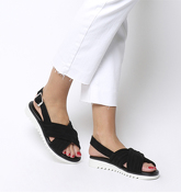 Office Stellar- Sporty Cross Strap Sandal BLACK SUEDE