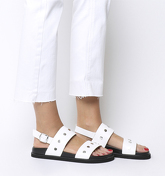 Office Shade- Studded Two Part Sandal WHITE SILVER STUDS