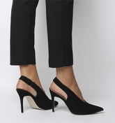 Office Mistress V Throat Slingback Point BLACK NUBUCK