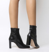 Office All Night- Set Back Block Heel Boot BLACK LEATHER