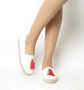 Office Fenton Oversized Tassel Espadrille WHITE LEATHER