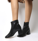 Office Apricot- Square Toe Block Heel Boot BLACK LEATHER