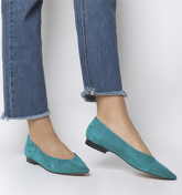 Office Fleur- Pointed Flat GREEN SUEDE