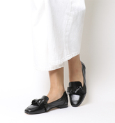 Office Friend Square Toe Bow Loafer BLACK LEATHER