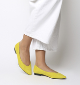 Office Fleur- Pointed Flat YELLOW SUEDE