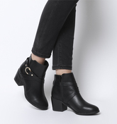 Office Angelina- Block Heel Strap Ankle Boot BLACK