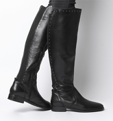 Office Kendra- Studded Rider Boot BLACK LEATHER
