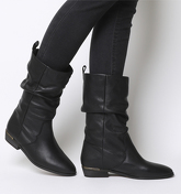 Office Kimbo- Calf Boot BLACK LEATHER WITH HEEL CLIP