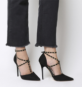 Office Hamlet - Strappy Studded Court BLACK