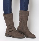 Office Kale- Calf Biker Boot BROWN