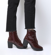 Office Absolutely- Lace Up Cleated Boot BURGUNDY BOX