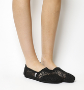 Toms Seasonal Classic Slip On BLACK CROCHET