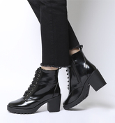 Office Absolutely- Lace Up Cleated Boot BLACK BOX