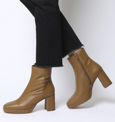 Office Aquarius- Low Platform Boot TAN LEATHER