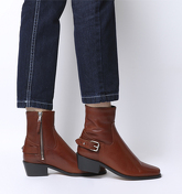 Office Adventure Western Buckle Boot TAN LEATHER